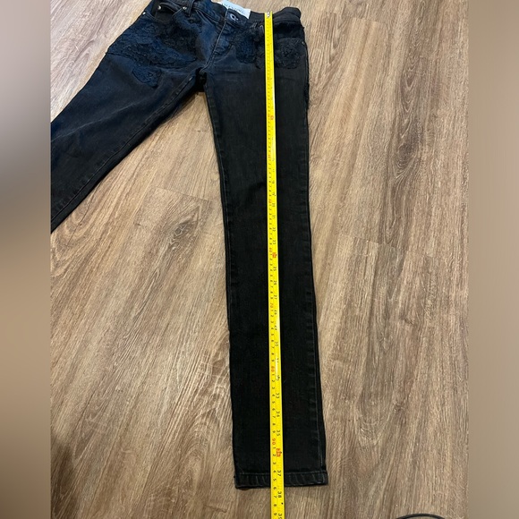 Valentino Black Denim Lace Trimmed Jeans - Picture 16 of 16